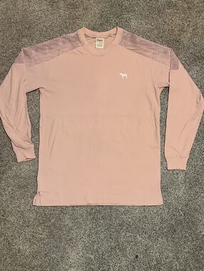 PINK VS Mesh Light Pink Crew Neck Tee